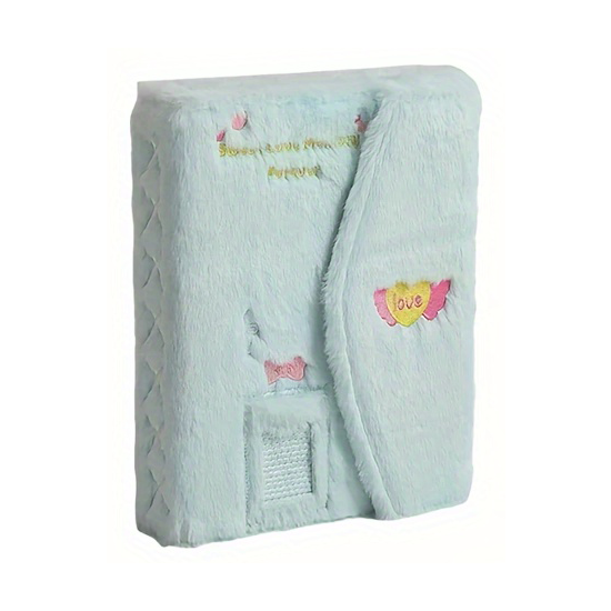 A5 Embroidered Plush Six Hole Magnetic Binder