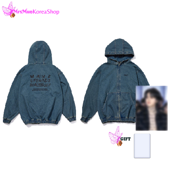 BTS JIMIN THE TRUTH UNTOLD展示会 デニムフーディー BTS Jimin BTS JIMIN THE TRUTH UNTOLD展示会 デニムフーディー BTS Jimin