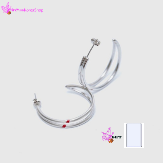 BTS Jimin Red Carving Earrings – MrsMunKorea Shop BTS Jimin Red Carving Earrings – MrsMunKorea Shop