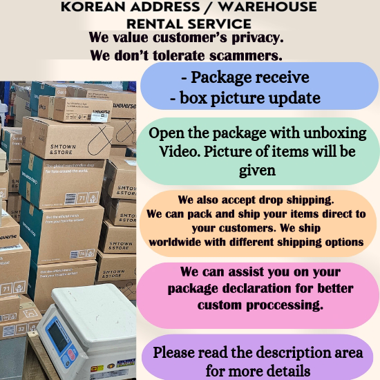 KOREAN ADDRESS / WAREHOUSE RENTAL SERVICE (Payment will be together with shipping fees)