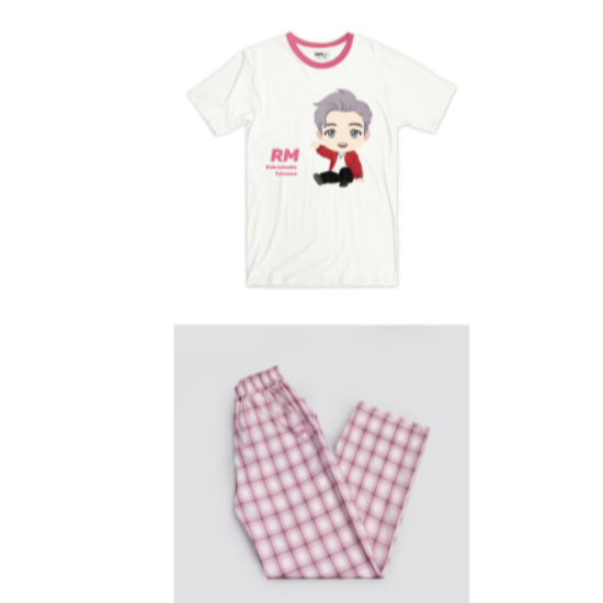 BTS TinyTan Checkered Pajama SET