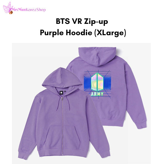 BTS VR Zip-up Purple Hoodie XL