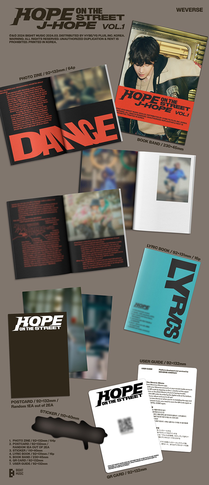 BTS J-Hope Hope on the Street Vol.1 Weverse Album SET