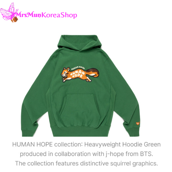 BTS Human Made Heavyweight Hoodie Green