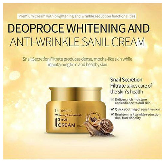 DEOPROCE Whitening and Anti-Wrinkle Snail Cream 100ml (PER BOX ORDER ONLY!)