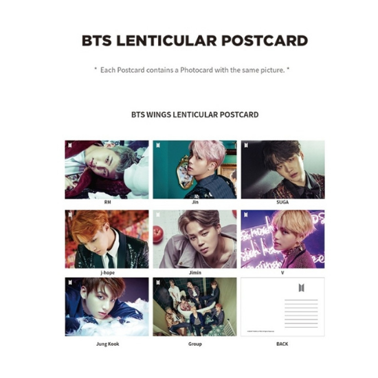 BTS Lenticular Postcard Ver 3 (Wings)